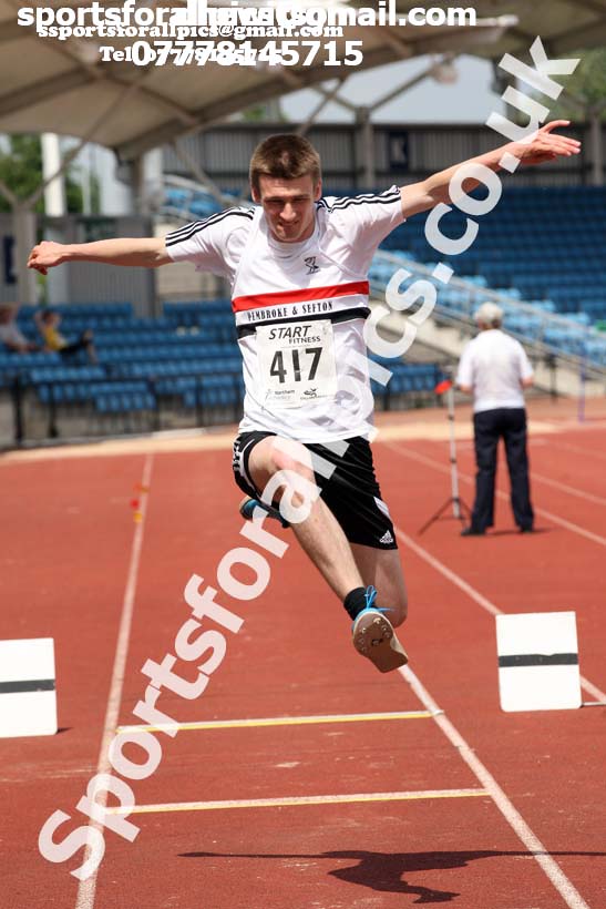 Mens under-20s triple jump, Northern Senior and Under-20s Champs., Sports City, Manchester. Photo: David T. Hewitson/Sports for All Pics